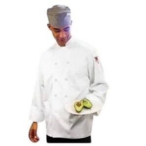 Chef Works XL White Chef Coat Men's Long Sleeve Double Breasted WCCW New